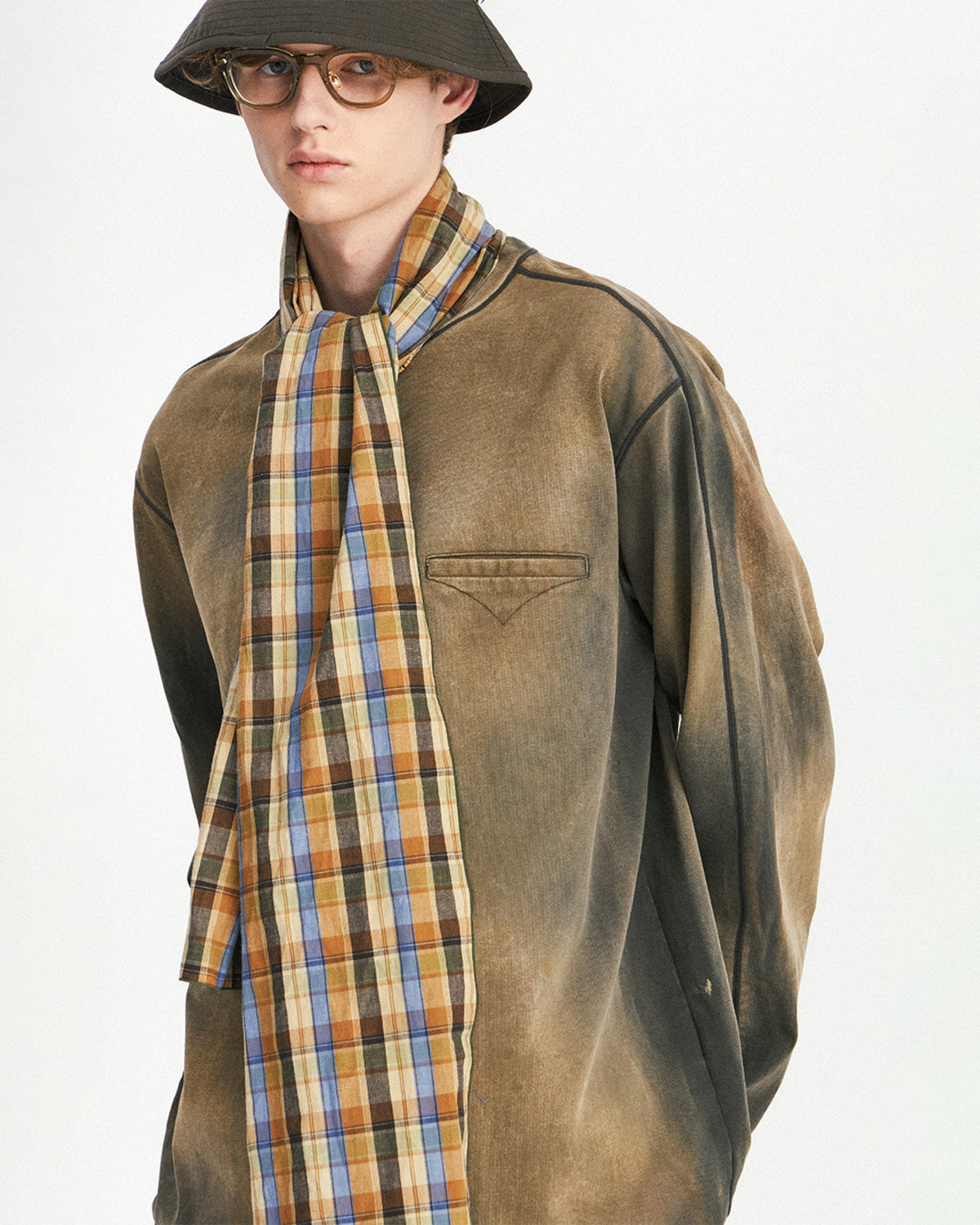Eastlogue - Pattern Scarf (Multi Brown Check) product image 4 | TRAB K-Fashion Australia