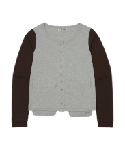 Coyseio - Button-Up Deep Neck Cardigan (Melange Grey) product image 1 | TRAB K-Fashion Australia
