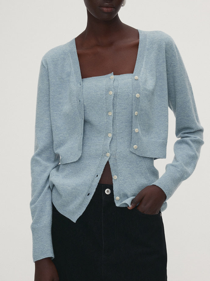 Tonywack - Merino Wool Cropped Cardigan (Sky Blue) product image 5 | TRAB K-Fashion Australia