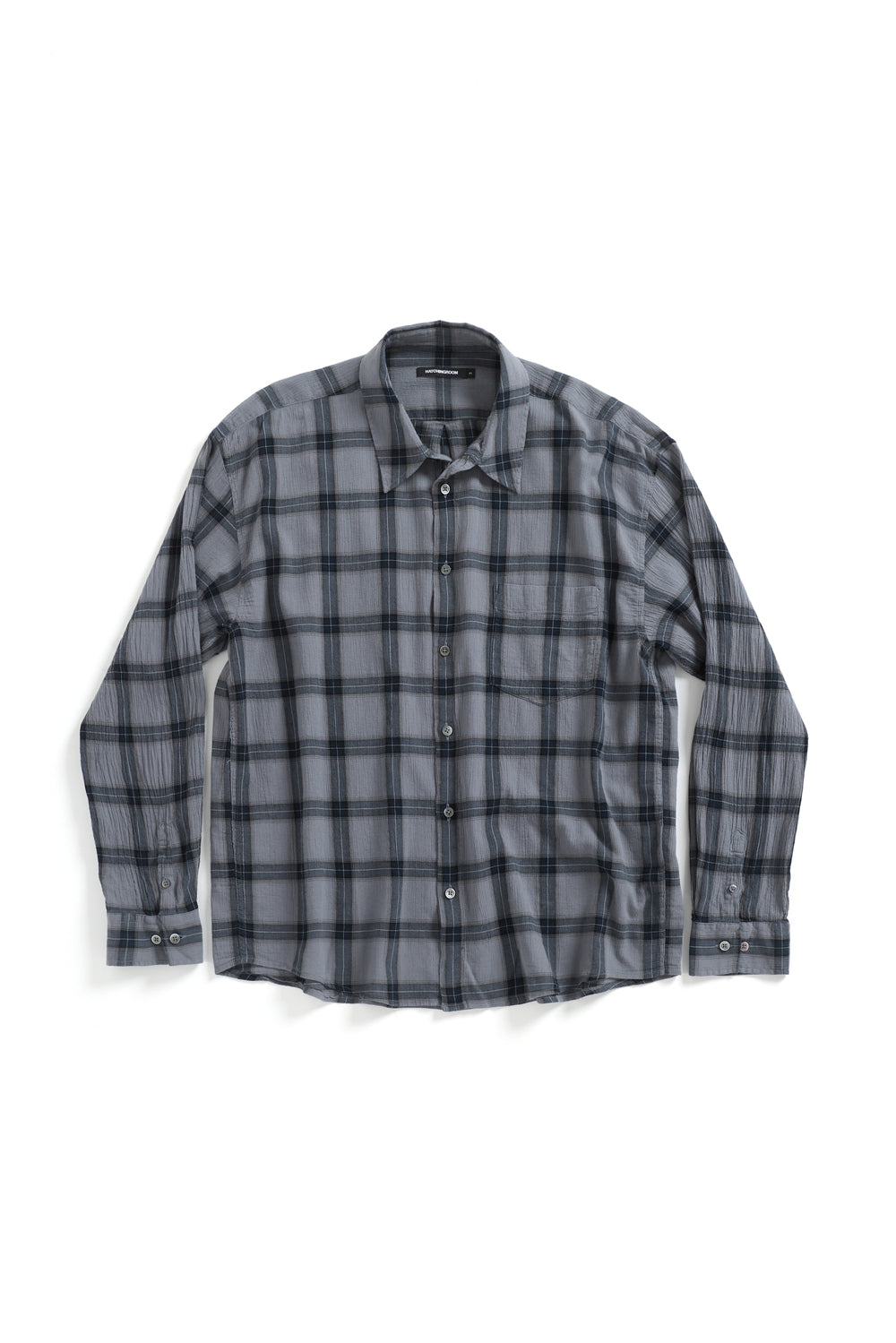 Hatchingroom - Classic Shirt Over Dyed Check (Blue Grey) product image 1 | TRAB K-Fashion Australia