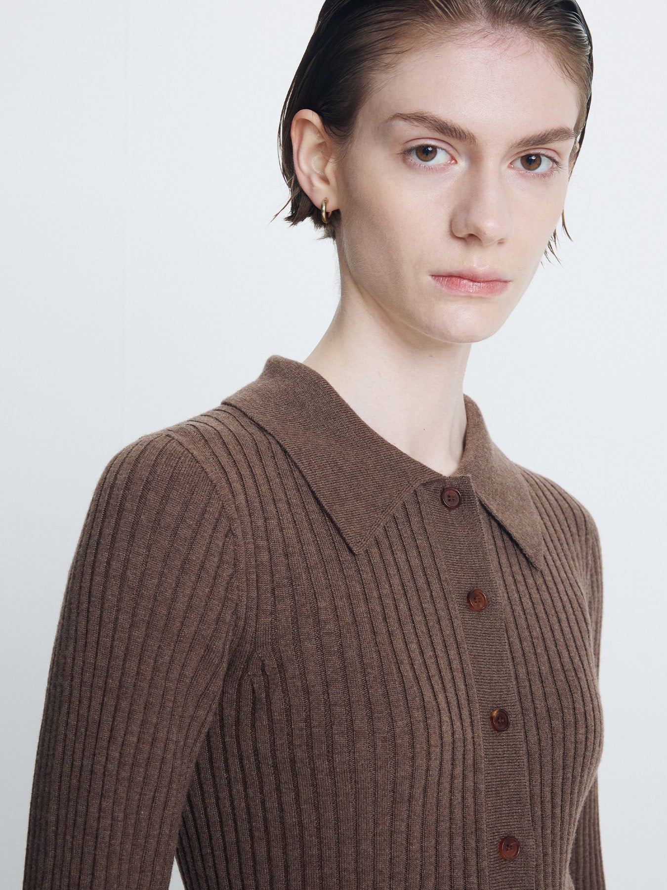Tonywack - Superfine Merino Wool Rib Cardigan (Brown) product image 6 | TRAB K-Fashion Australia