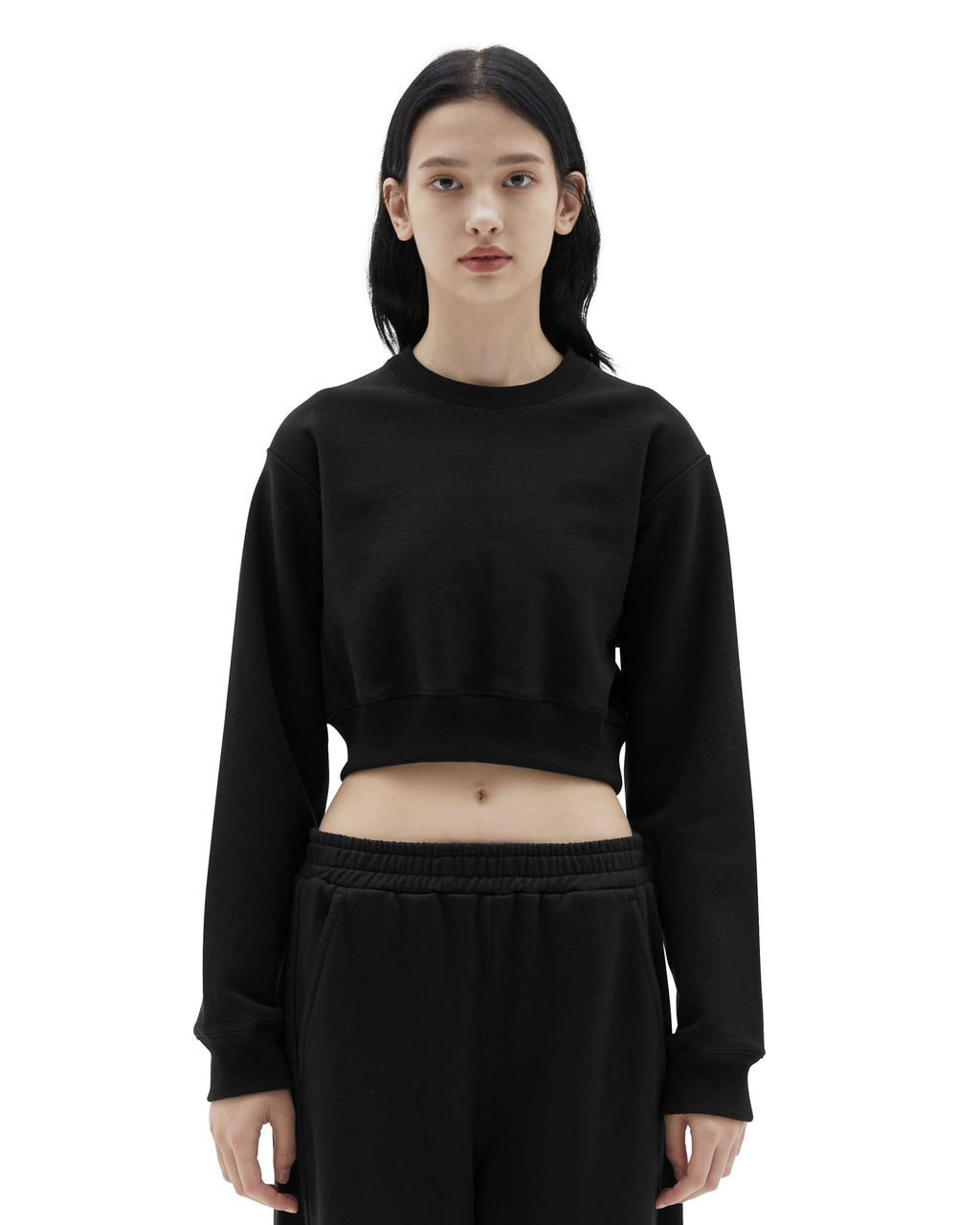 Brownyard - Crop Sweat Shirt (Black) product image 1 | TRAB K-Fashion Australia