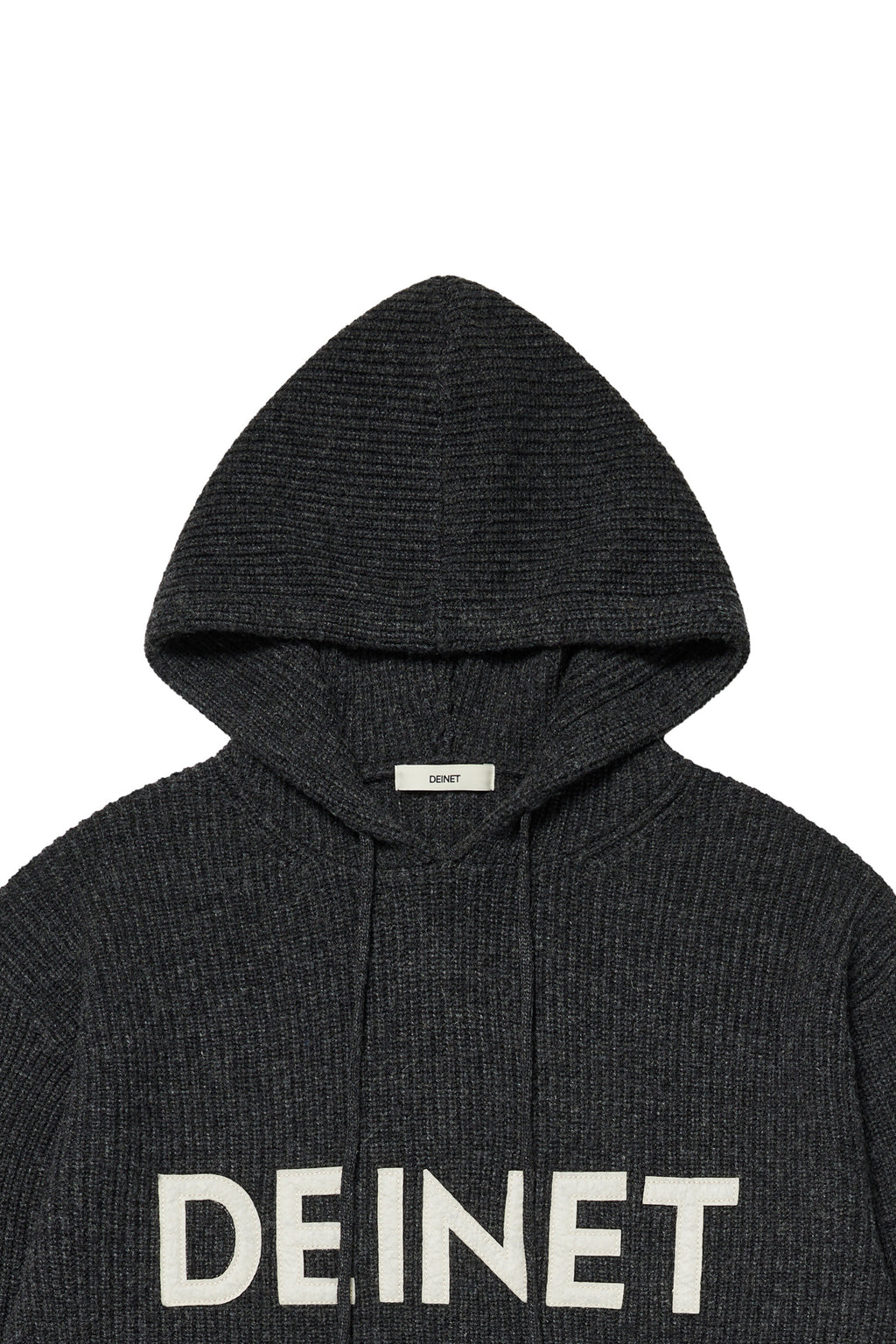 Deinet - Basic Logo Knit Hoodie (Charcoal) product image 9 | TRAB K-Fashion Australia