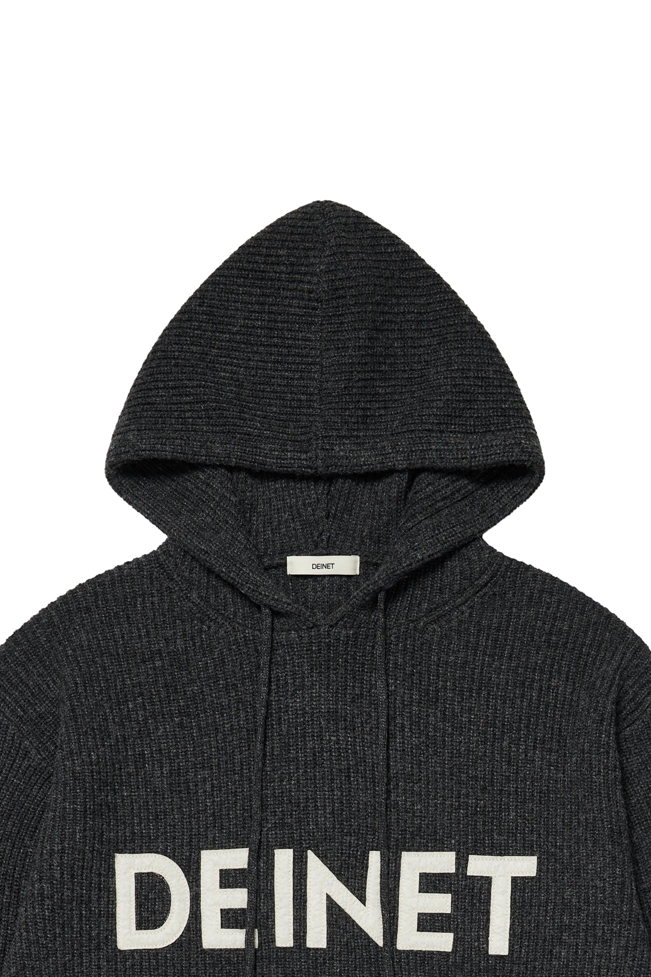 Deinet - Basic Logo Knit Hoodie (Charcoal) product image 9 | TRAB K-Fashion Australia