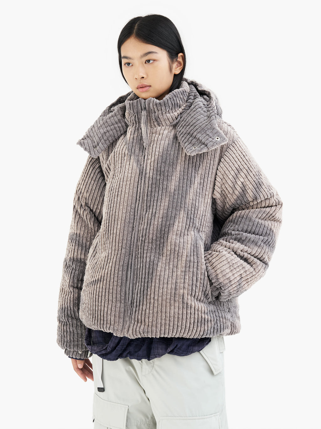 Jiyong Kim - Sun-Bleached Detachable Hood Down Jacket (Grey) product image 5 | TRAB K-Fashion Australia