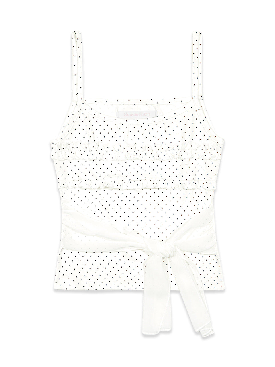 Margarin Fingers - Frill Ribbon Tank Top (Ivory) product image 2 | TRAB K-Fashion Australia