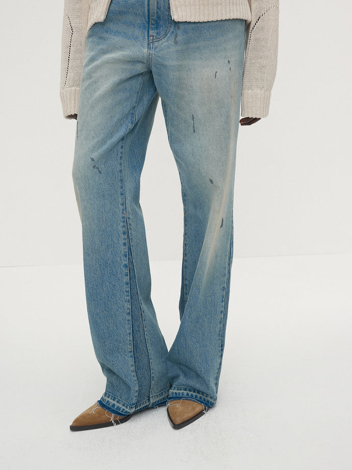 Tonywack - Flared-Leg Reconstructed Denim Jeans (Washed Light Blue) product image 4 | TRAB K-Fashion Australia