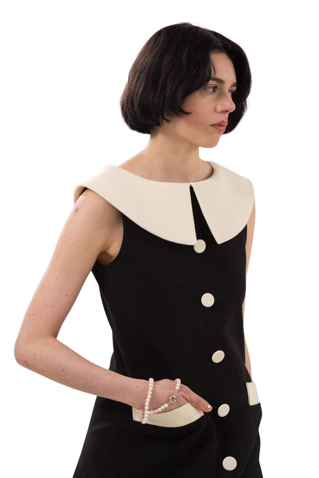 Kimhe Kim - Bi-Color Midi Dress (Black/Ivory) product image 3 | TRAB K-Fashion Australia