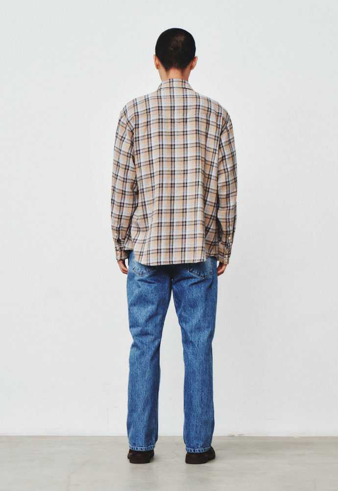 Art if acts - Washed Check Western Shirt (Stone/Grey) product image 3 | TRAB K-Fashion Australia