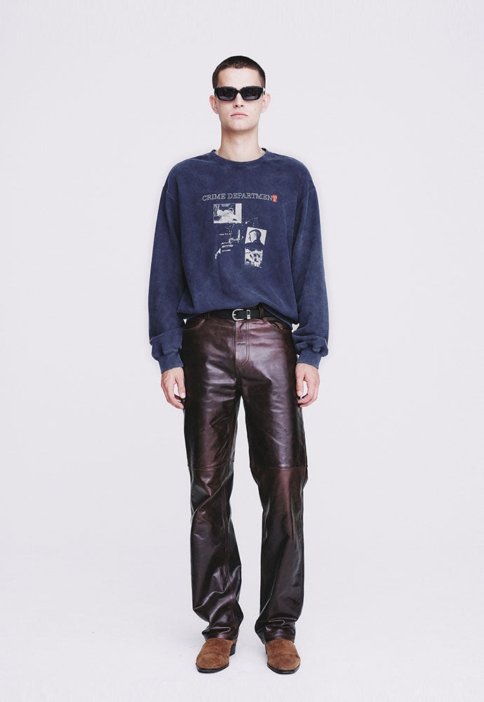 Tonywack - Crime Dept. Garment-Dyeing Sweatshirt (Faded Navy) product image 1 | TRAB K-Fashion Australia
