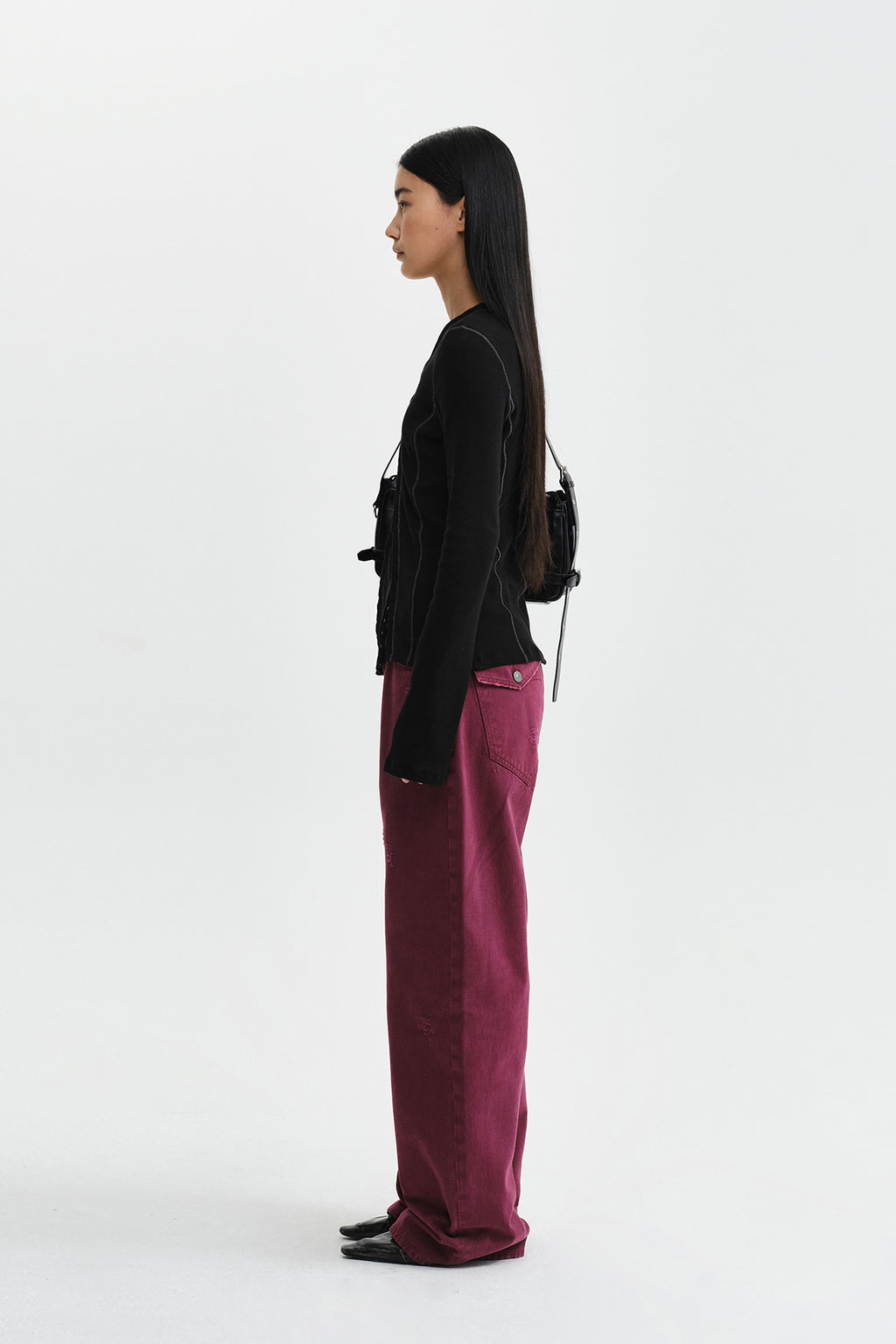 Matin Kim - Multi Styling Hook Detail Slim Top (Black) product image 7 | TRAB K-Fashion Australia