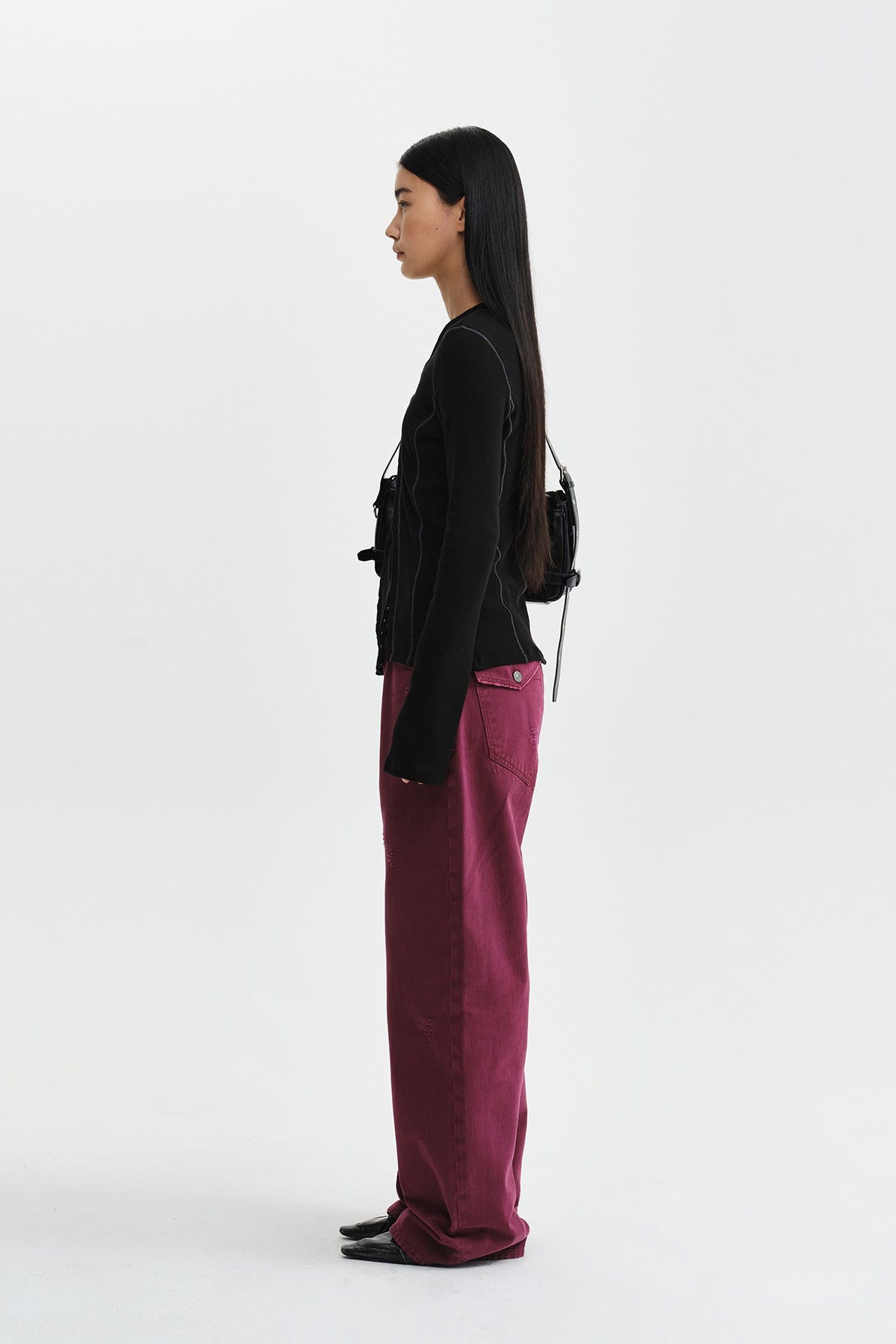 Matin Kim - Multi Styling Hook Detail Slim Top (Black) product image 7 | TRAB K-Fashion Australia