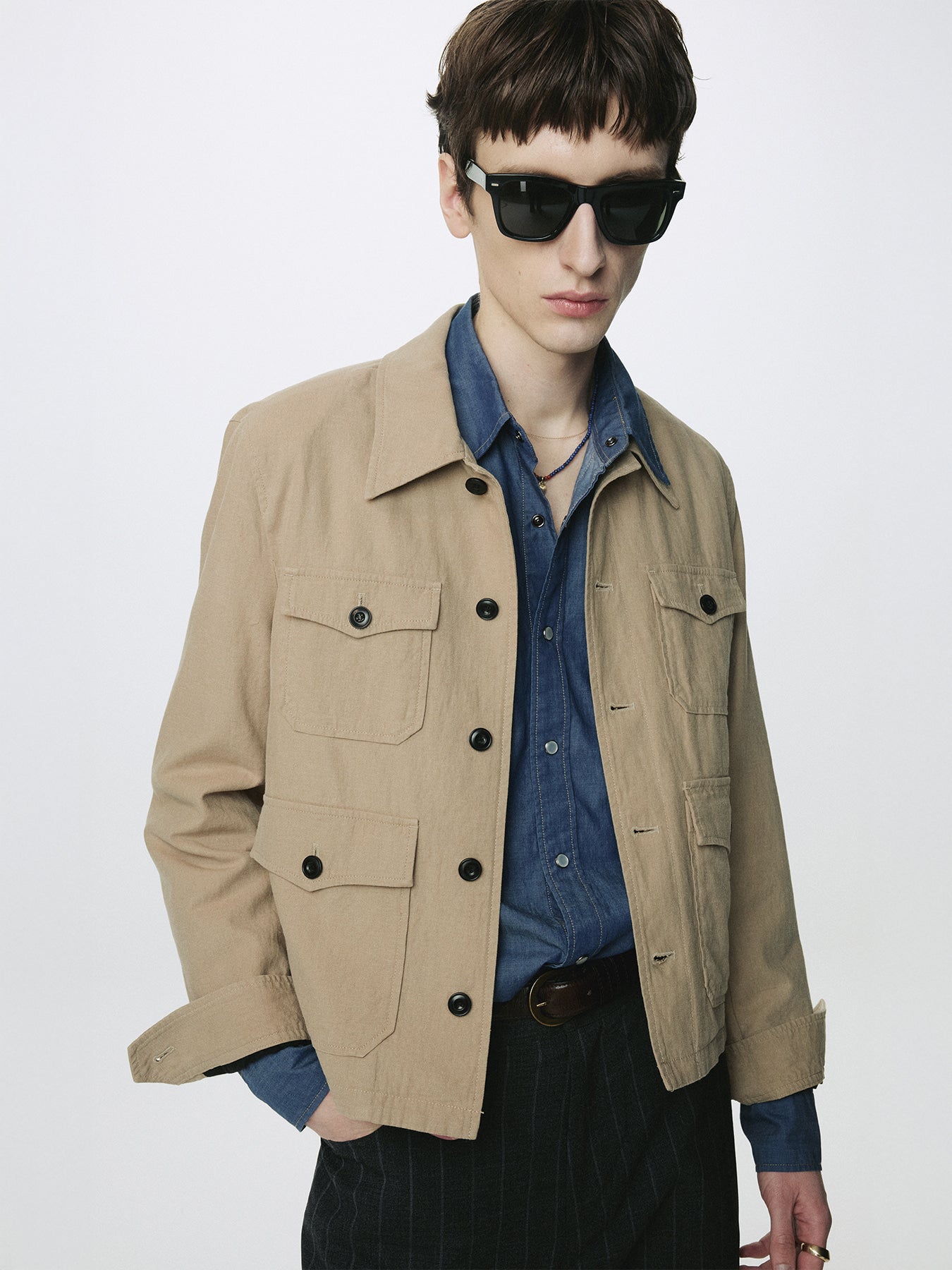 Tonywack - Cotton Linen Cropped Safari Jacket (Sand) product image 6 | TRAB K-Fashion Australia