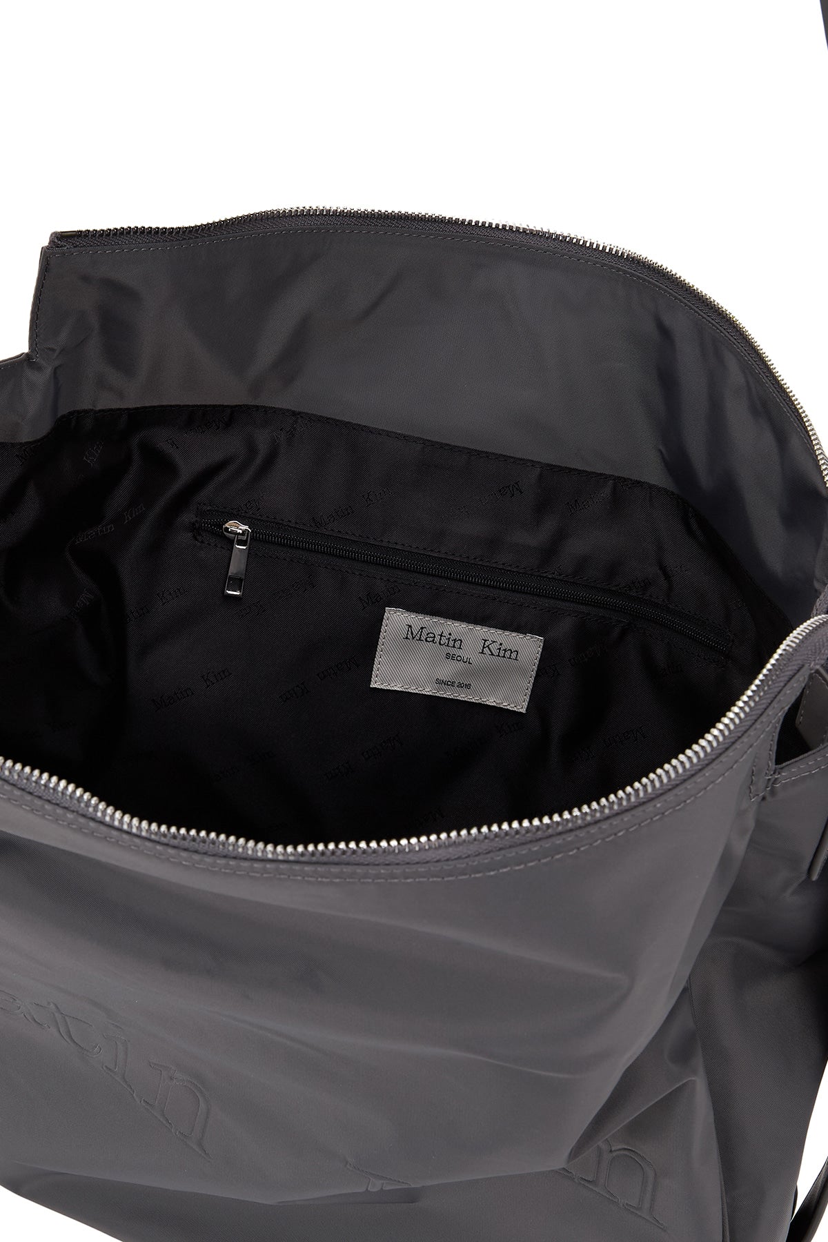 Matin Kim - Embossed Logo Fabric Shoulder Bag (Charcoal) product image 4 | TRAB K-Fashion Australia