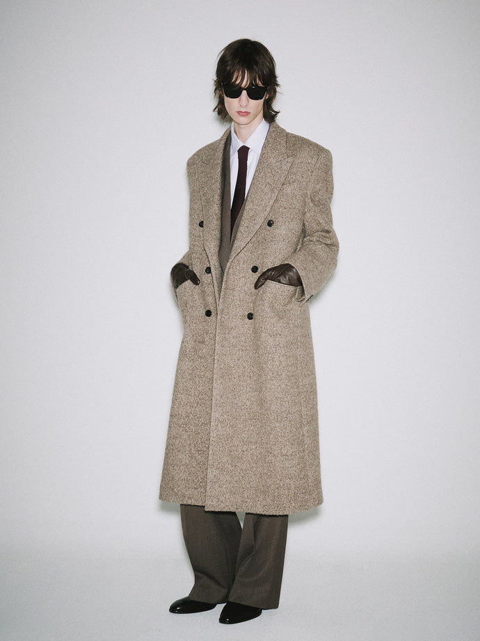 Tonywack - Textured Wool And Alpaca Double-Breasted Coat (Beige) product image 8 | TRAB K-Fashion Australia
