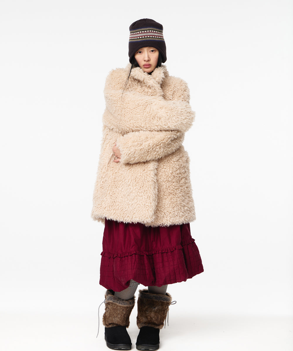Coyseio - Soft Fur Coat (Light Beige) product image 5 | TRAB K-Fashion Australia