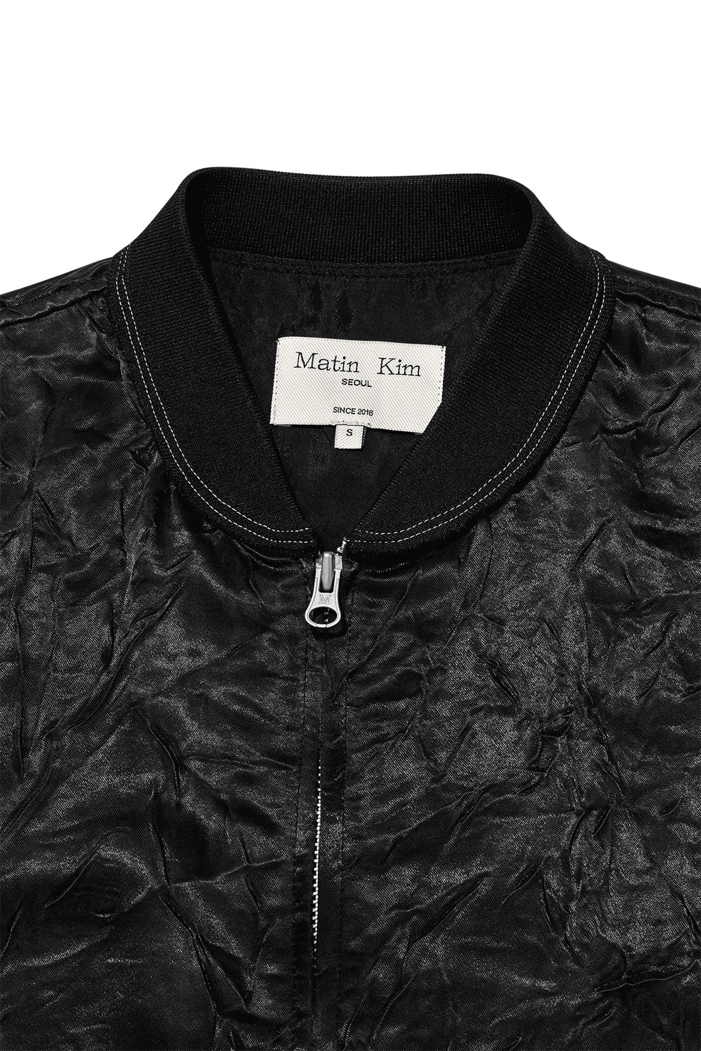 Matin Kim - Back Logo Crinkle Blouson (Black) product image 3 | TRAB K-Fashion Australia