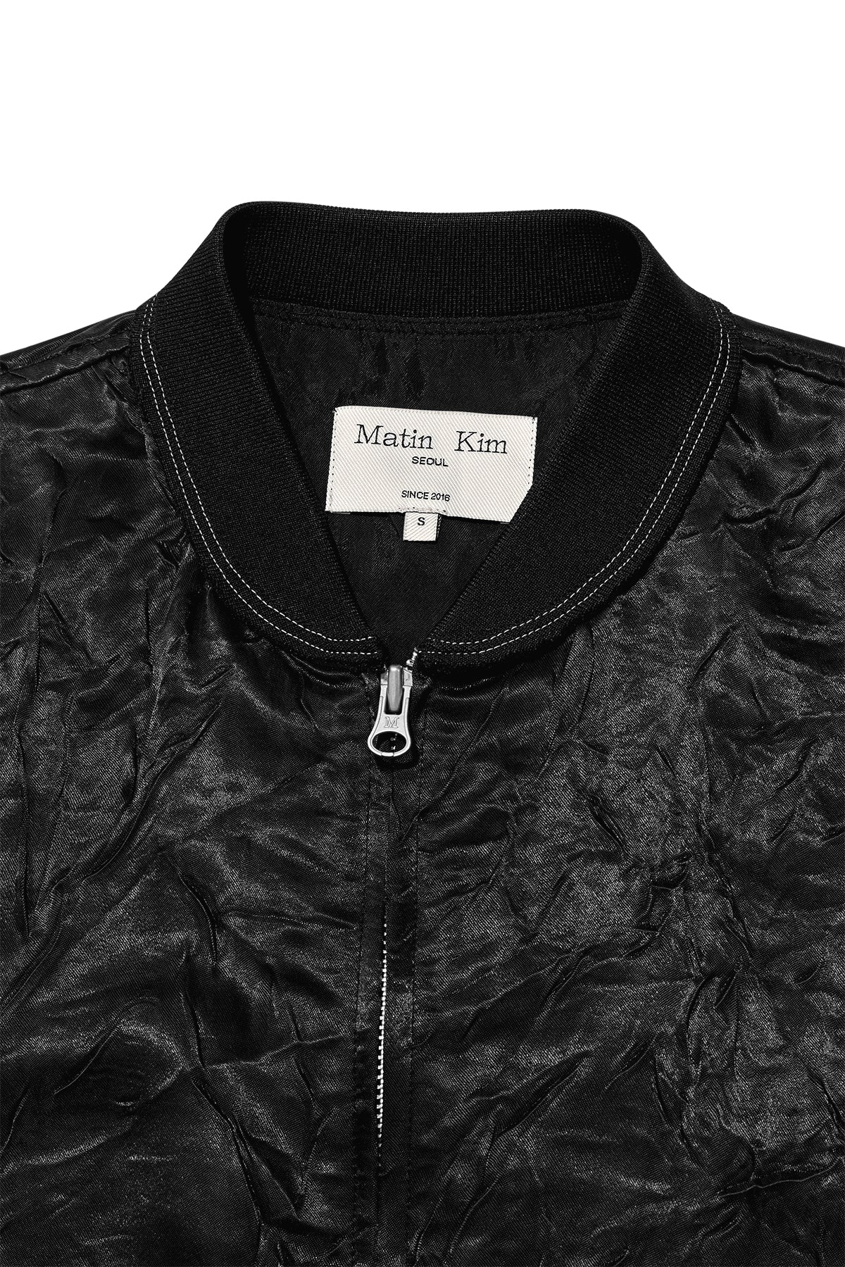 Matin Kim - Back Logo Crinkle Blouson (Black) product image 3 | TRAB K-Fashion Australia