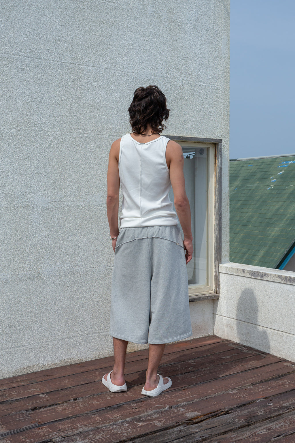 Matin Kim - Banding Bermuda Sweatpants (Grey) product image 12 | TRAB K-Fashion Australia