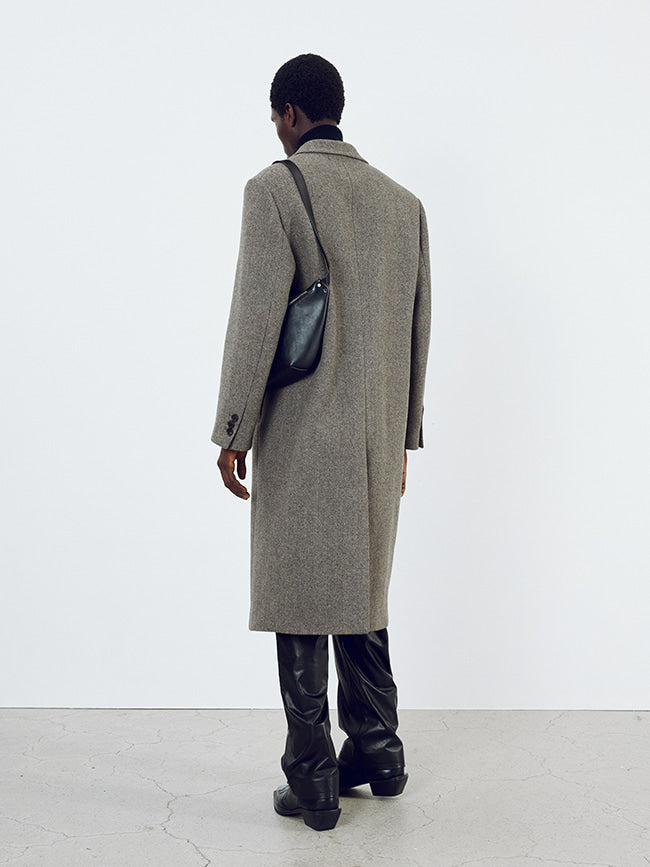 Tonywack - Herringbone Wool Tailored Single Coat (Beige/Grey) product image 4 | TRAB K-Fashion Australia