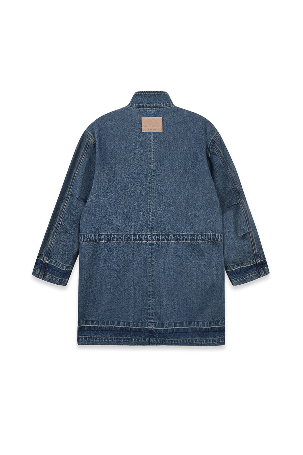 Matin Kim - Pocket Point Midi Denim Jumper (Blue) product image 2 | TRAB K-Fashion Australia