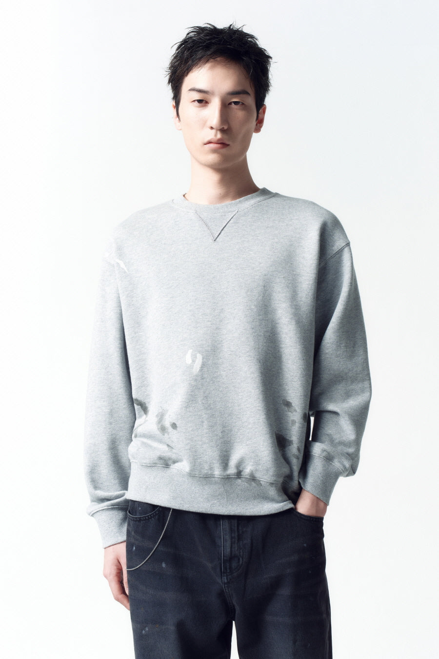 Insilence - Vintage SweatShirt (Melange Grey) product image 2 | TRAB K-Fashion Australia