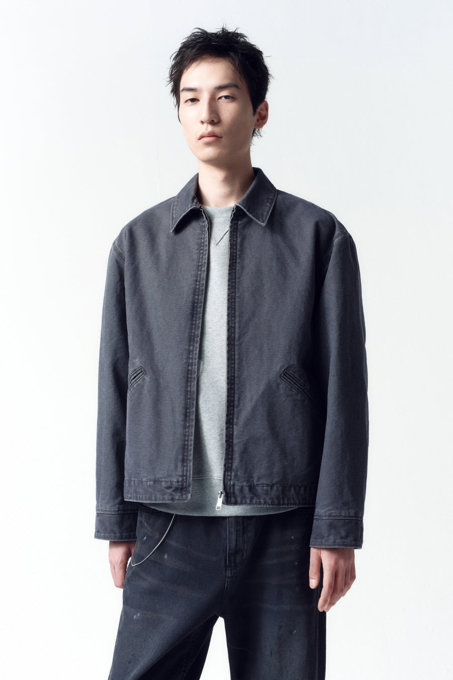 Insilence - Duck Cotton Work Jacket (Faded Grey) product image 2 | TRAB K-Fashion Australia