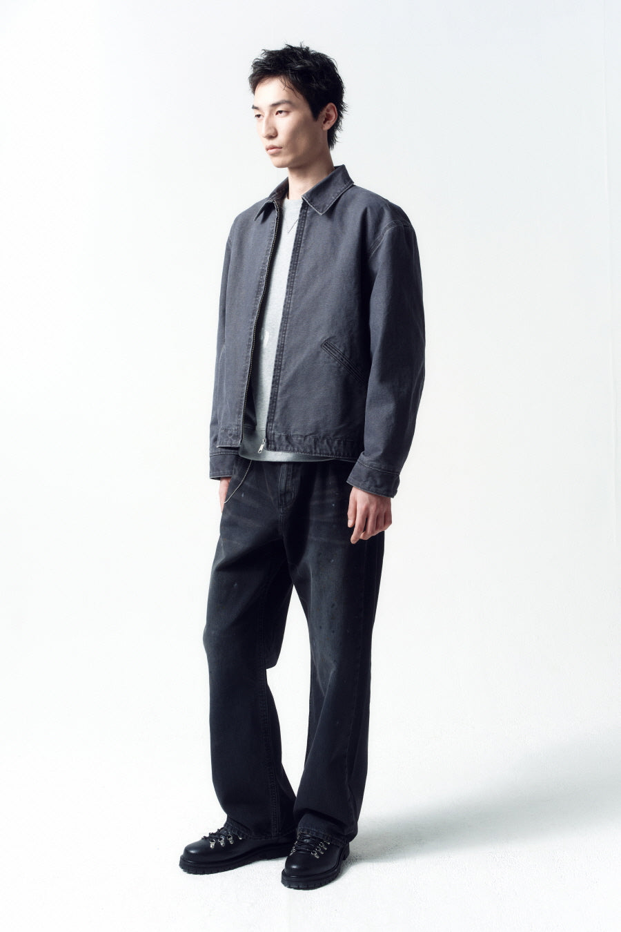 Insilence - Duck Cotton Work Jacket (Faded Grey) product image 3 | TRAB K-Fashion Australia