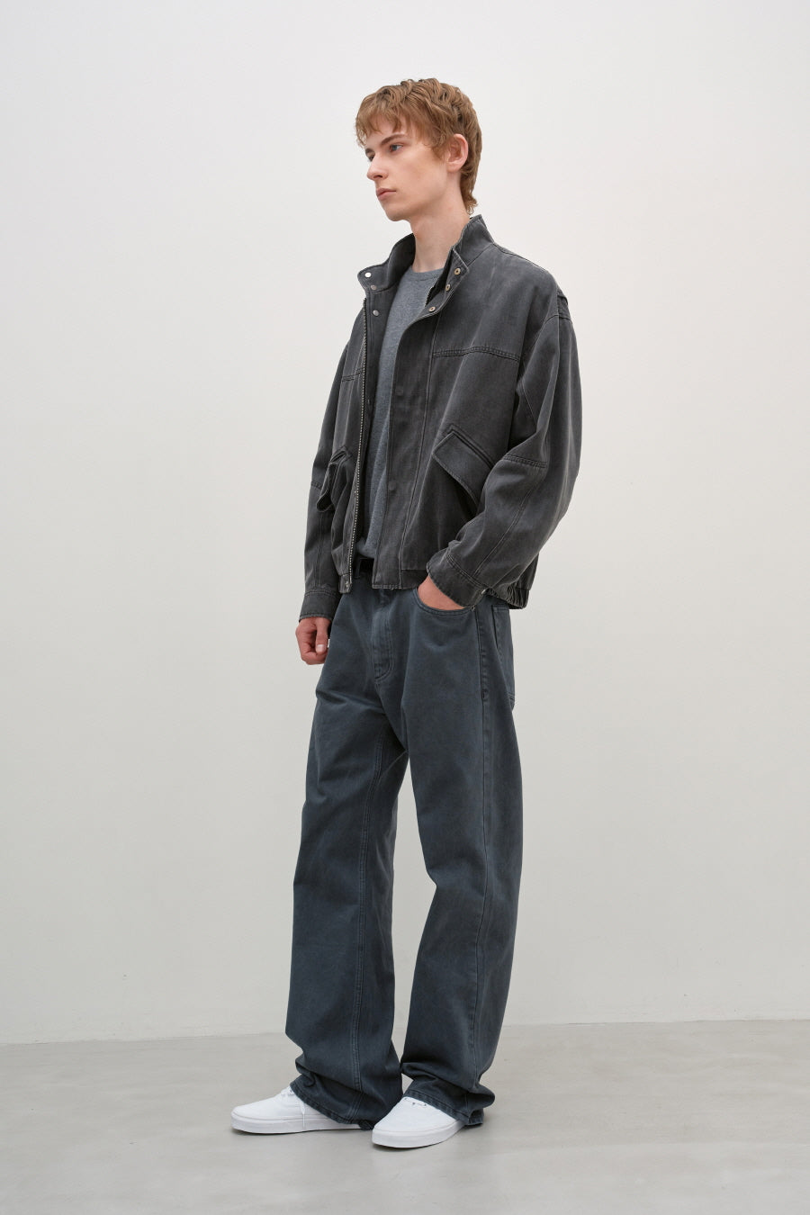 Insilence - Washed Faux Leather Jumper (Charcoal) product image 6 | TRAB K-Fashion Australia