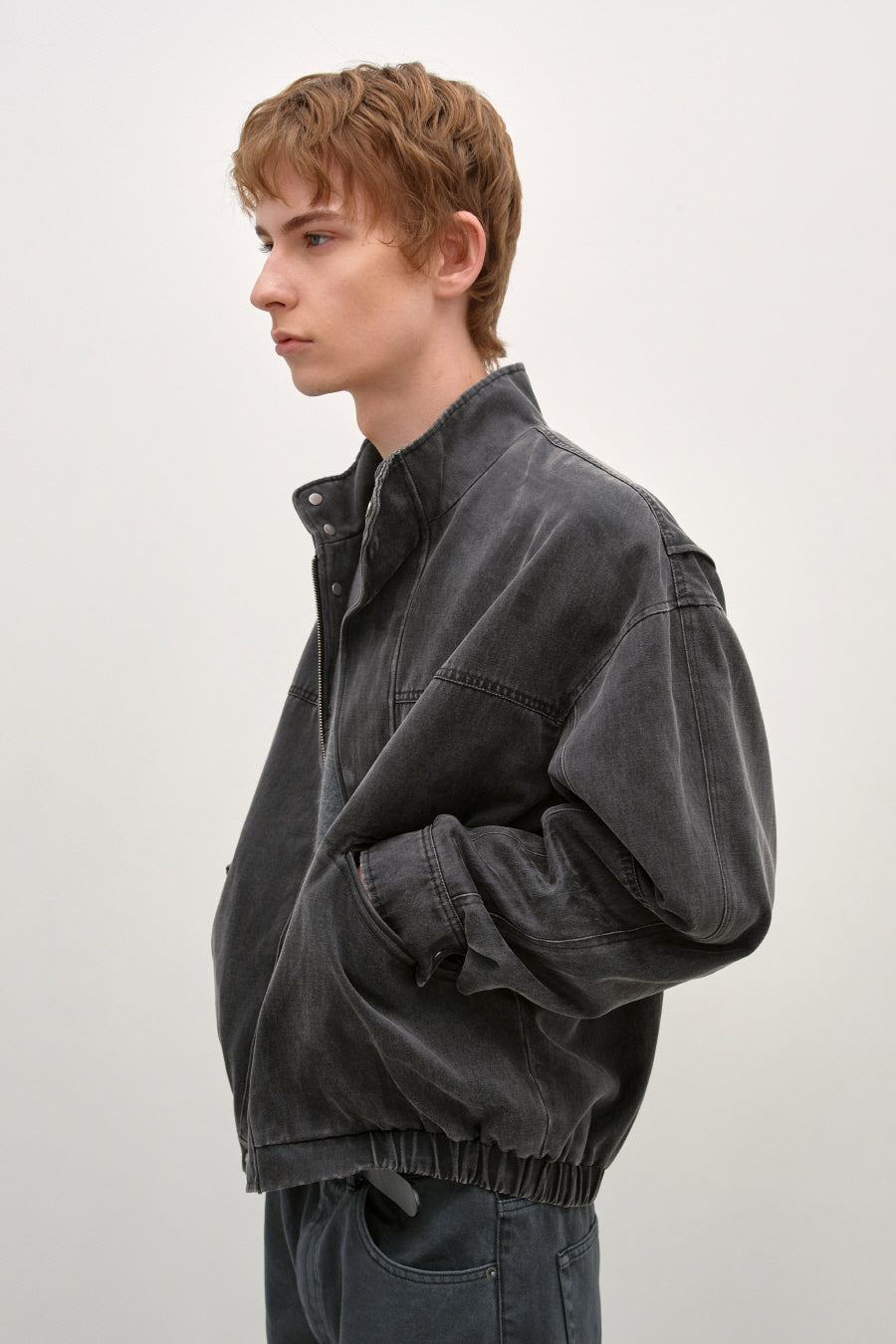 Insilence - Washed Faux Leather Jumper (Charcoal) product image 5 | TRAB K-Fashion Australia