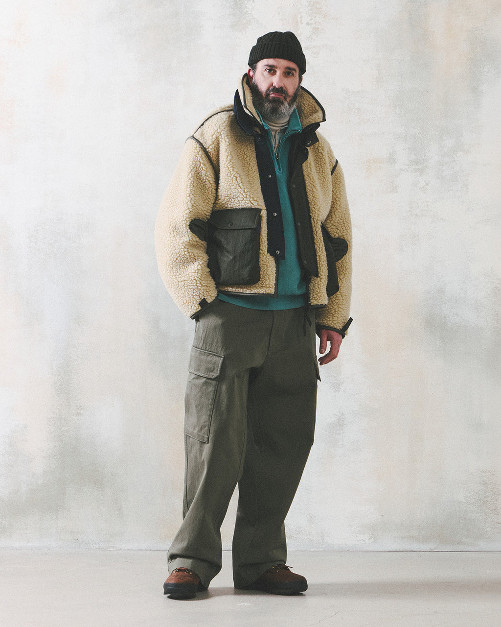 Eastlogue - Alpine Layered Fleece Jumper (Beige) product image 1 | TRAB K-Fashion Australia