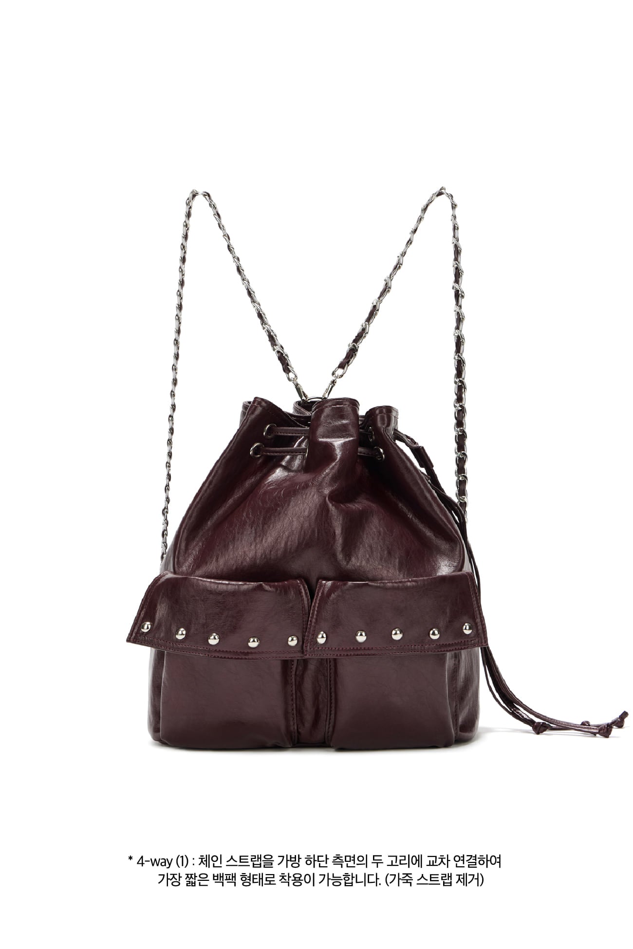 Deinet - Deinet 5-Way Stud Pocket Multi Bag (Burgundy) product image 6 | TRAB K-Fashion Australia