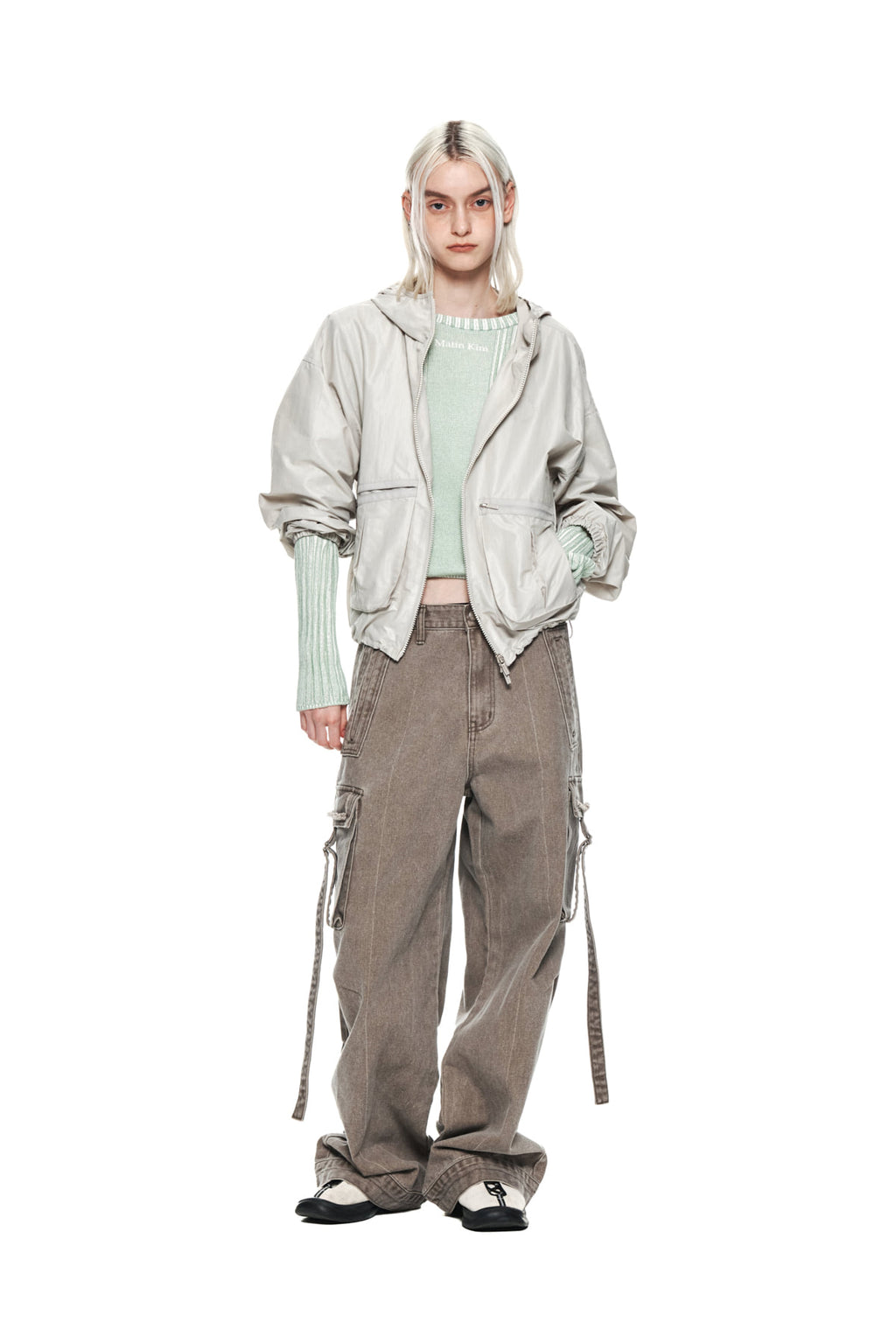 Matin Kim - Color Dying Cargo Pants (Grey) product image 8 | TRAB K-Fashion Australia