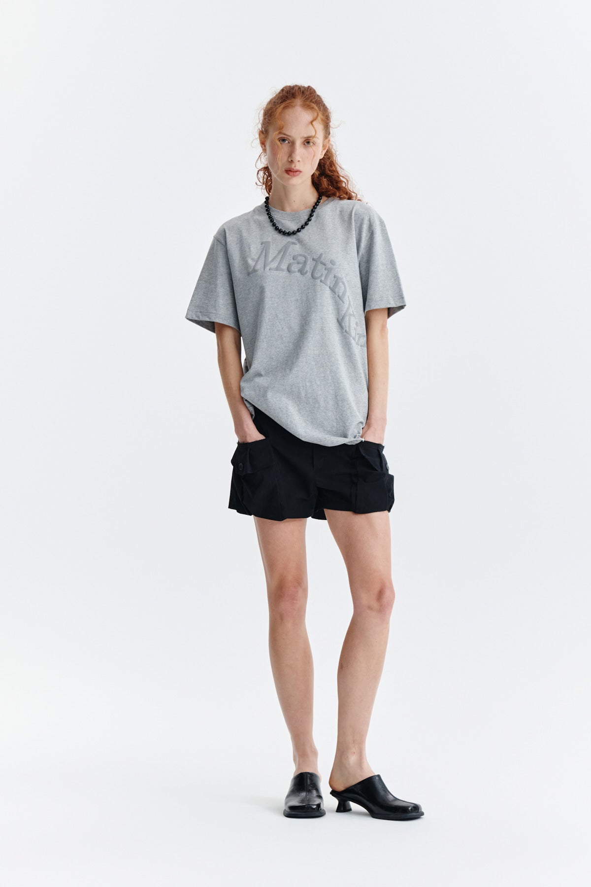 Matin Kim - Matin Wave Printing Logo Top (Grey) product image 9 | TRAB K-Fashion Australia