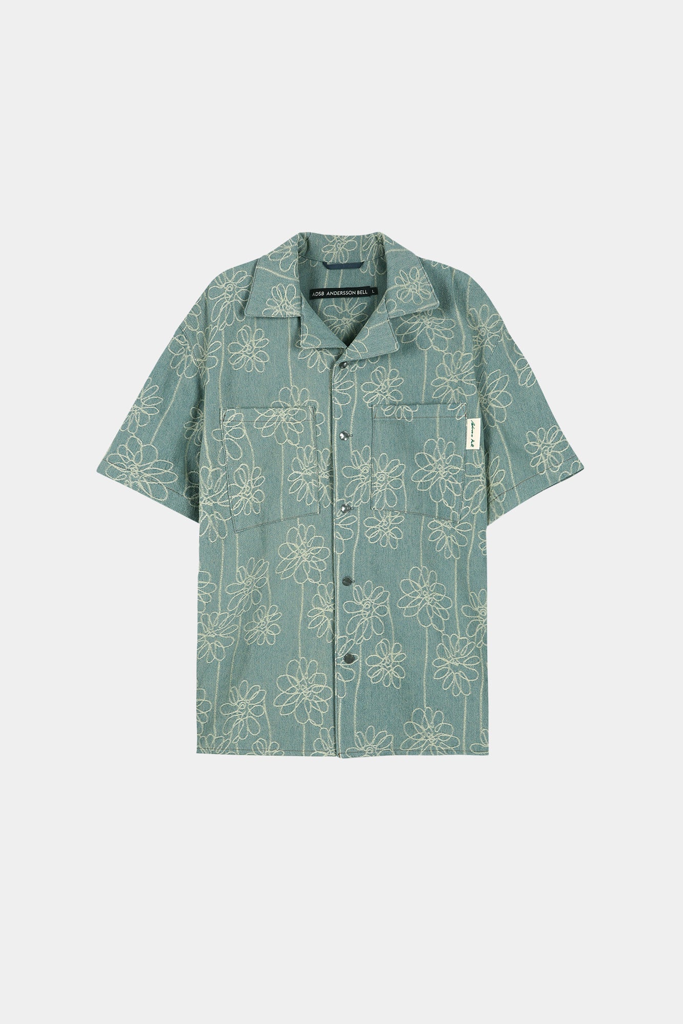 Andersson Bell - Flower Embroidery Open Collar Shirt (Blue) product image 6 | TRAB K-Fashion Australia