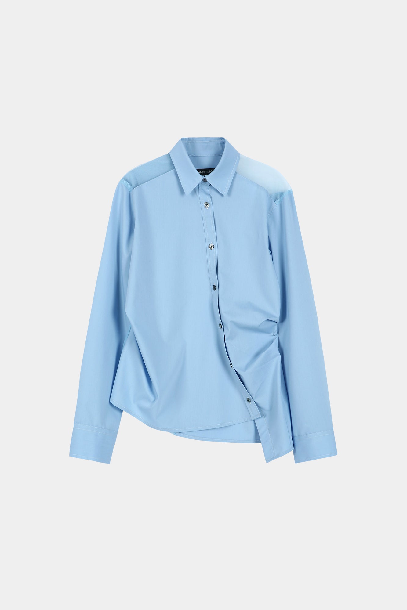 Andersson Bell - Mesh Twist-Tuck Shirt (Blue) product image 10 | TRAB K-Fashion Australia