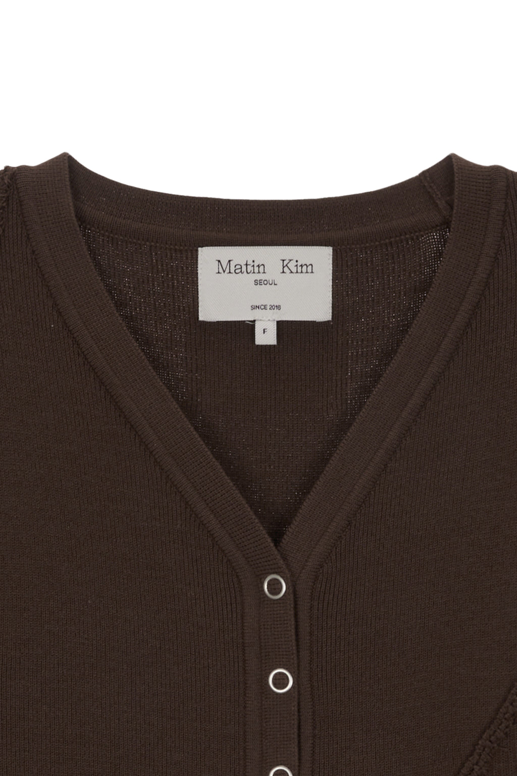 Matin Kim - Cut Out Detailed Knit Cardigan (Brown) product image 3 | TRAB K-Fashion Australia