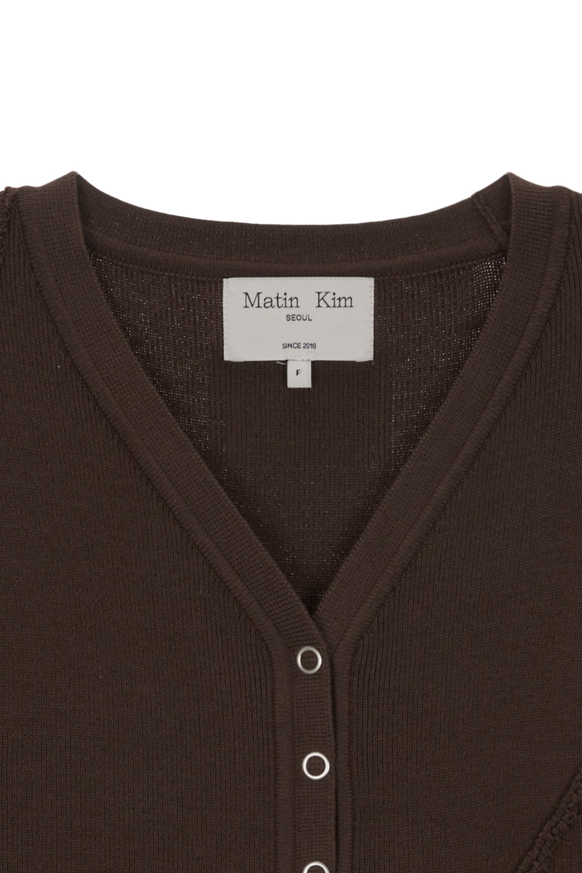 Matin Kim - Cut Out Detailed Knit Cardigan (Brown) product image 3 | TRAB K-Fashion Australia