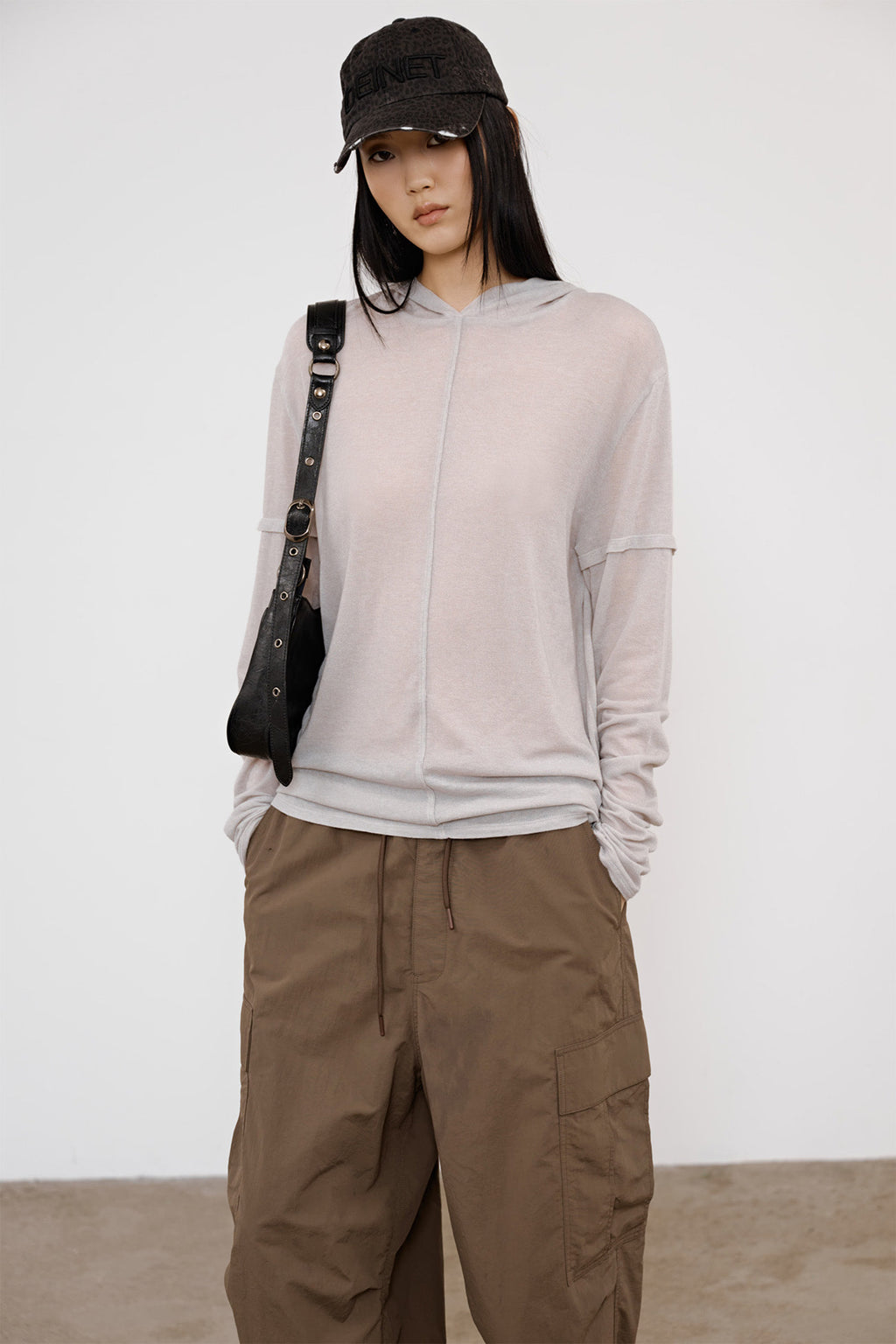 Deinet - Fake Hood Long Sleeve (Light Grey) product image 8 | TRAB K-Fashion Australia