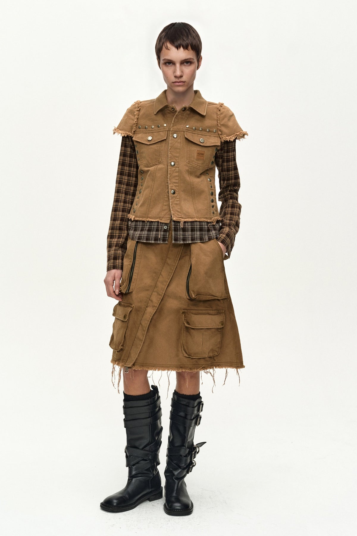 Andersson Bell - Cargo Pocket Wrap Skirt (Brown) product image 2 | TRAB K-Fashion Australia