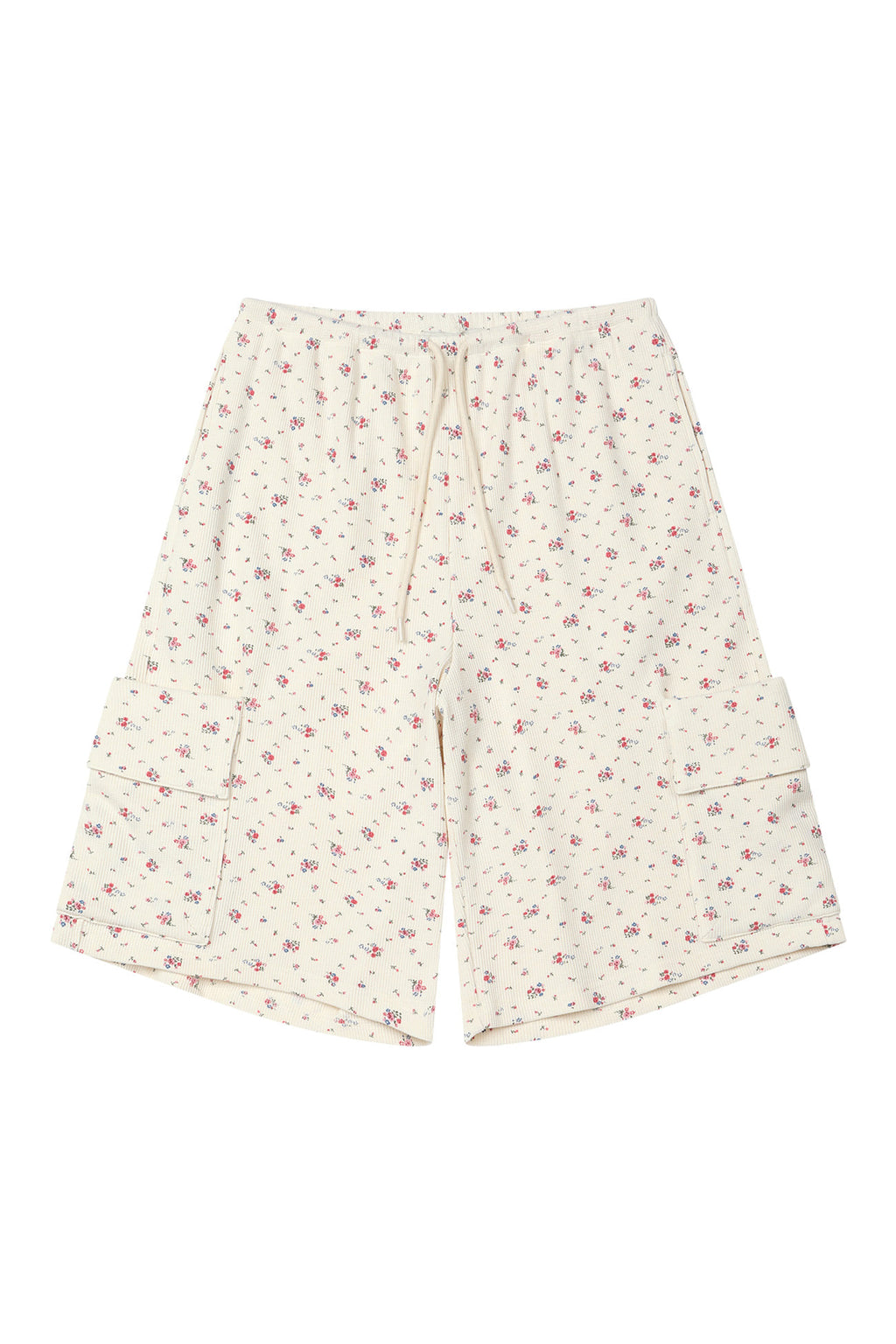 Deinet - Soft Waffle Flower Jersey Cargo Bermuda Pants (Ivory) product image 11 | TRAB K-Fashion Australia