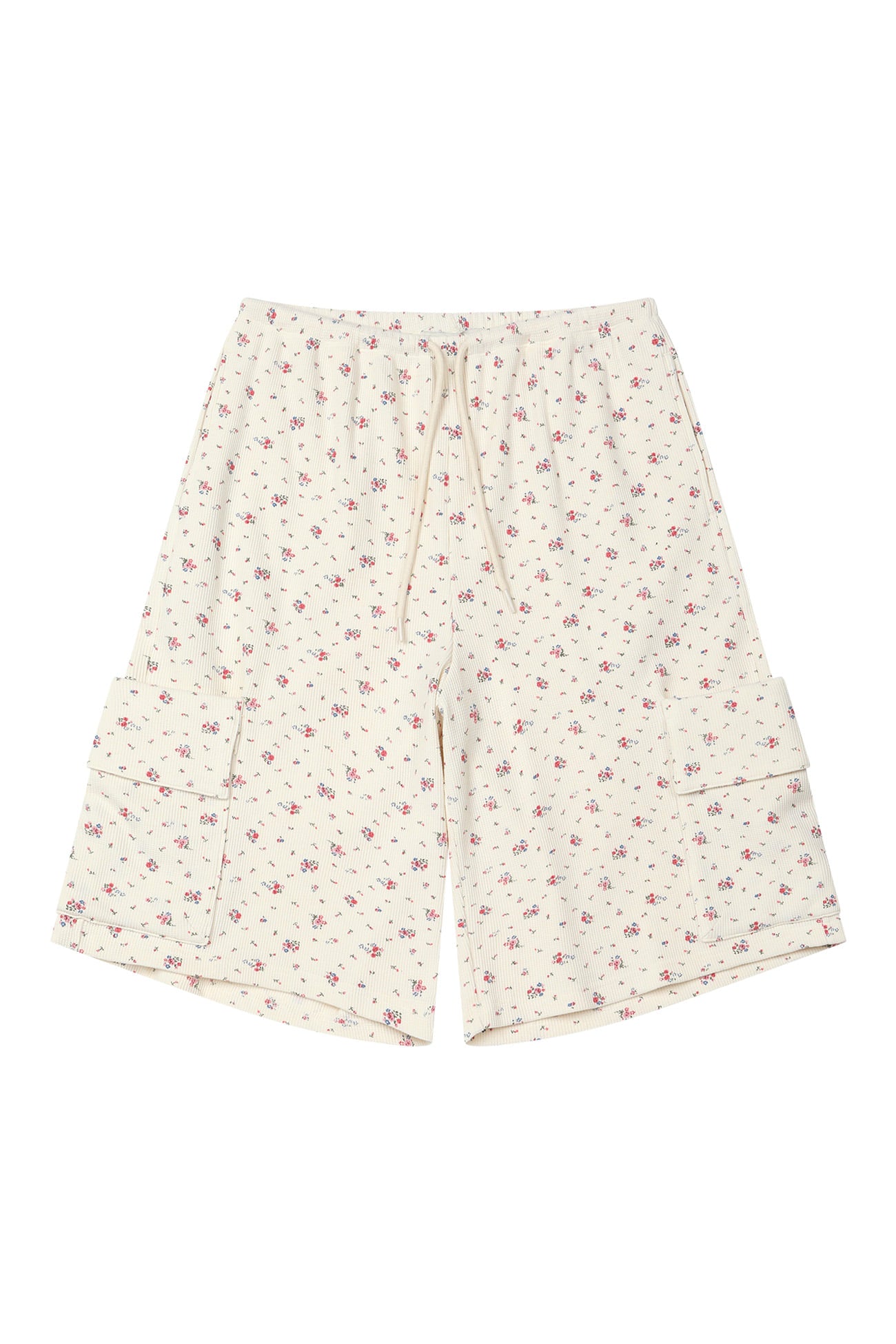 Deinet - Soft Waffle Flower Jersey Cargo Bermuda Pants (Ivory) product image 11 | TRAB K-Fashion Australia