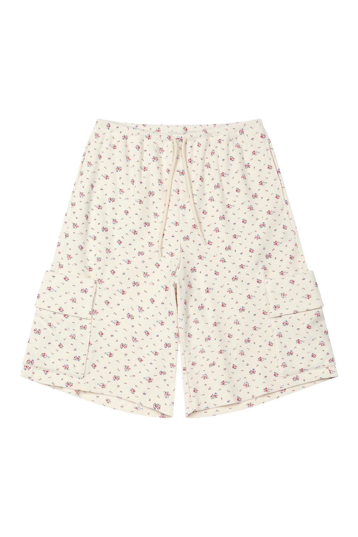 Deinet - Soft Waffle Flower Jersey Cargo Bermuda Pants (Ivory) product image 11 | TRAB K-Fashion Australia