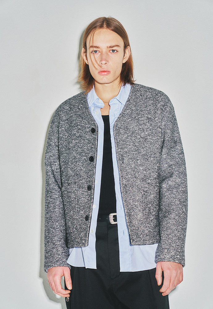 Tonywack - Italian Wool Cotton Tweed Blouson (Tweed Grey) product image 6 | TRAB K-Fashion Australia