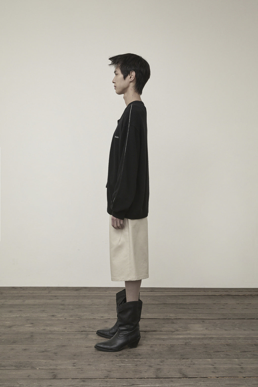 Matin Kim - Cashmere Blended Round Knit Cardigan (Black) product image 7 | TRAB K-Fashion Australia