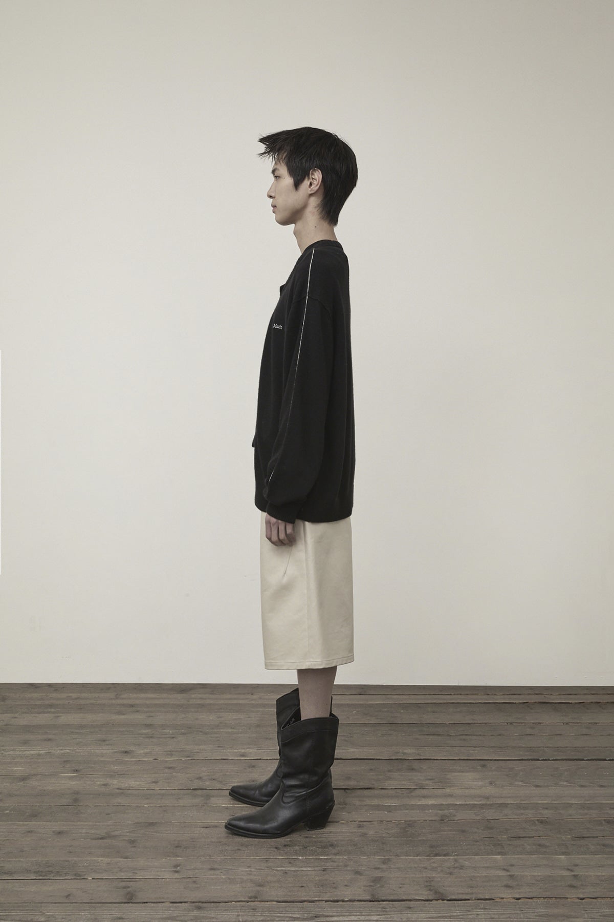 Matin Kim - Cashmere Blended Round Knit Cardigan (Black) product image 7 | TRAB K-Fashion Australia