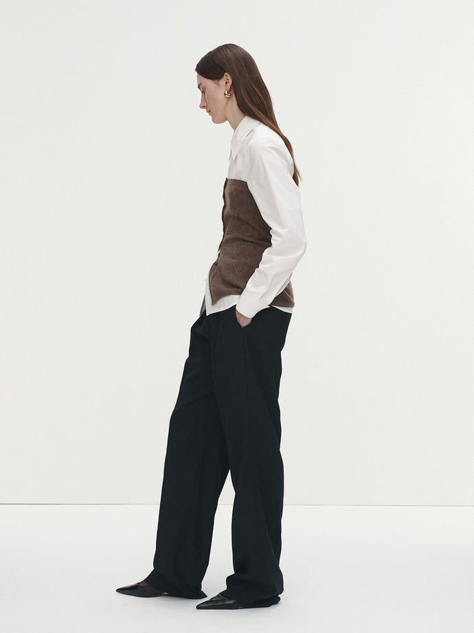 Tonywack - Wool Twill Pleated Tailored Trousers (Black) product image 3 | TRAB K-Fashion Australia