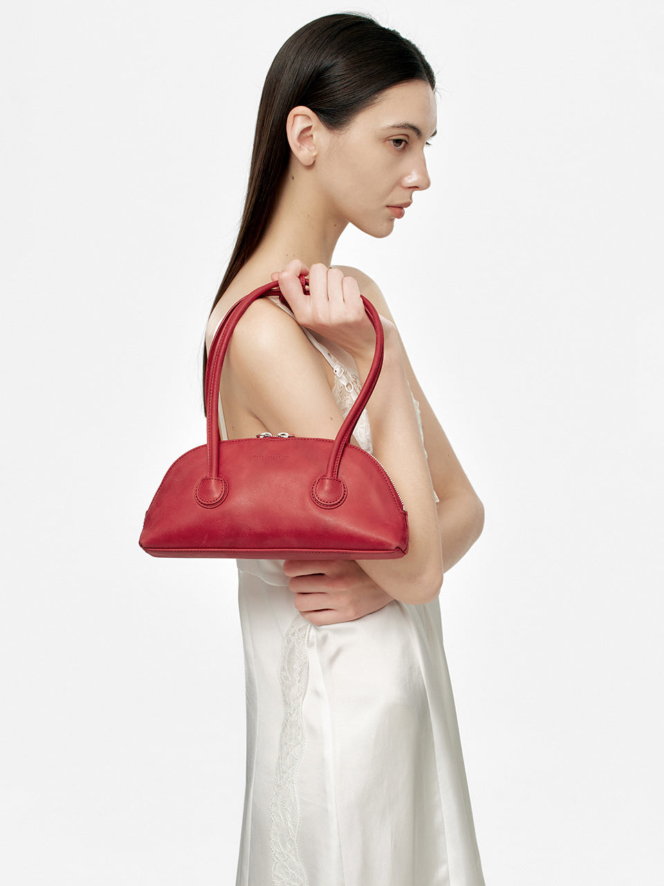 Marge Sherwood - Bessette Shoulder (Apple Red Pull-Up) product image 2 | TRAB K-Fashion Australia