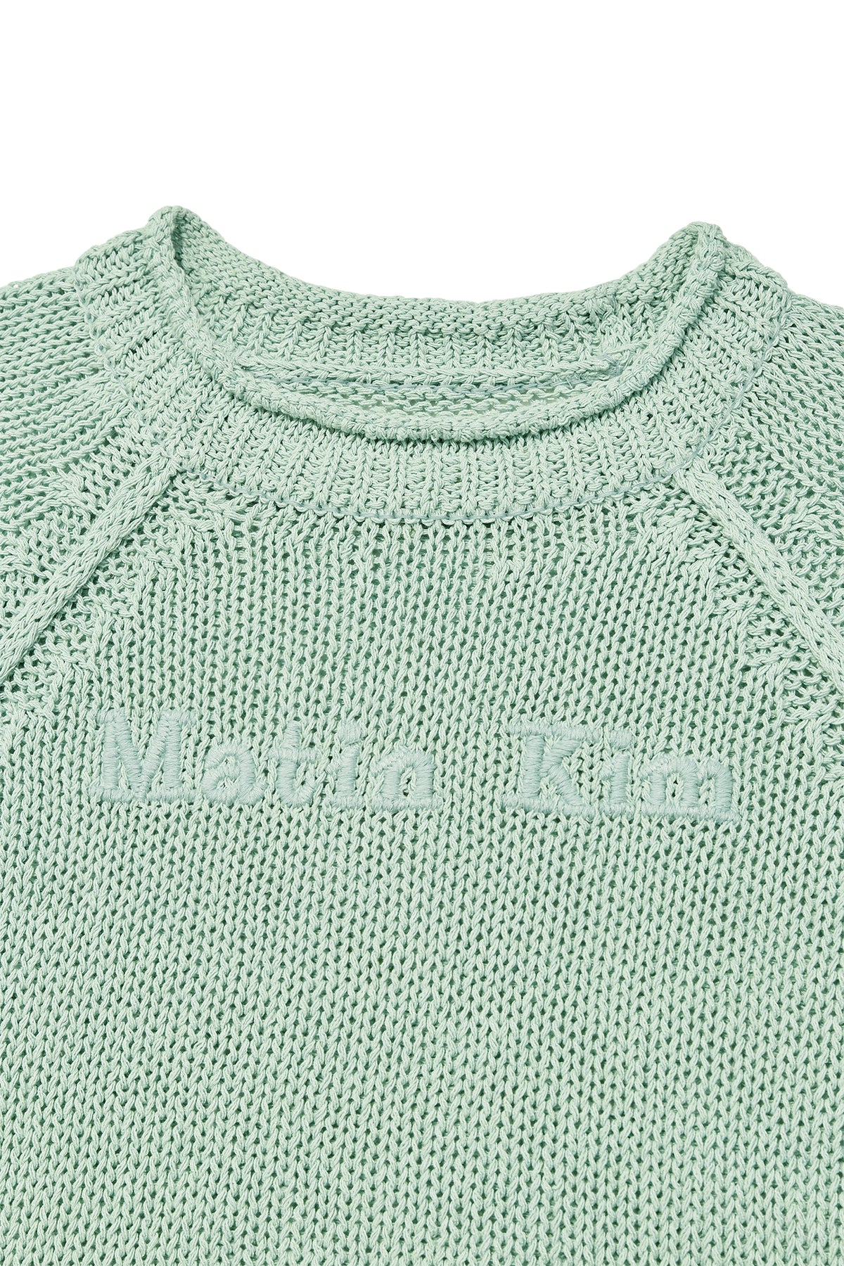 Matin Kim - Three Quarter Sleeve Logo Knit Pullover (Mint) product image 3 | TRAB K-Fashion Australia