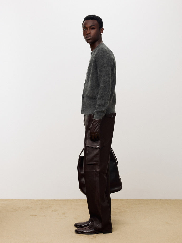 Tonywack - Alpaca Mohair Crew-Neck Cardigan (Carbon) product image 2 | TRAB K-Fashion Australia